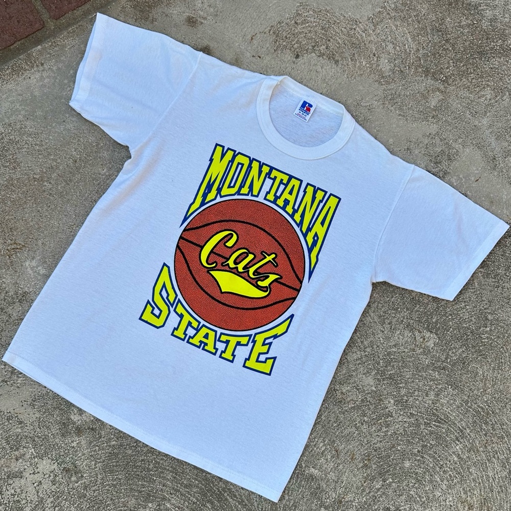 80s Vintage Russell Montana State Bobcats Single Stitch Tee